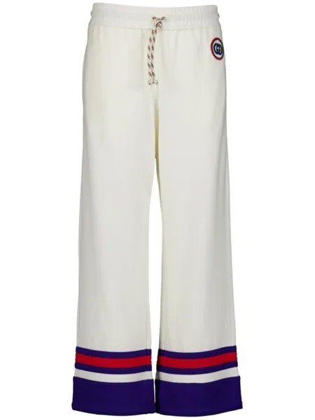 Gucci спортивные брюки с логотипом Interlocking G, белый