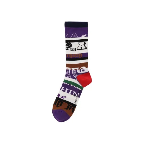 Носки BAPE Varsity Hoop Socks, фиолетовый