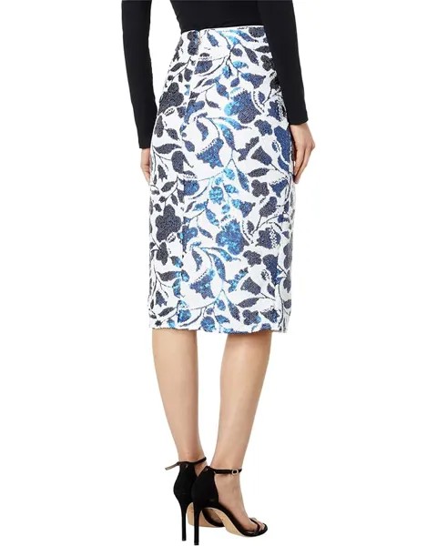 Юбка Kate Spade New York Zigzag Floral Sequin Skirt, цвет Blueberry