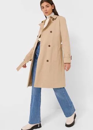 Stradivarius Базовый Тренч Из Непромокаемой Ткани Бежевый Средний L