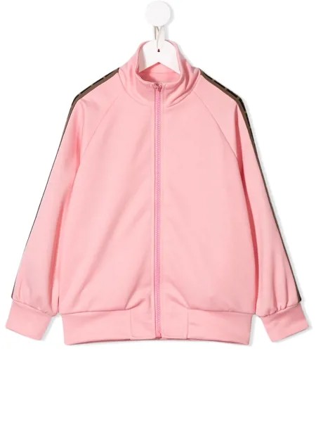 Fendi Kids толстовка на молнии с боковыми вставками