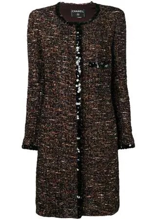 Chanel Pre-Owned твидовое пальто 2000-х годов