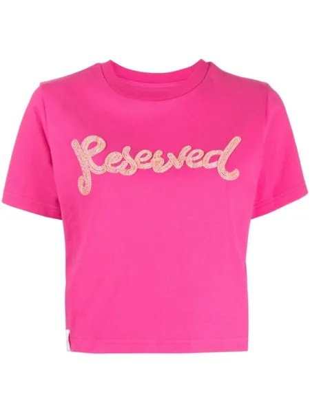 Izzue укороченная футболка Reserved с бисером, розовый