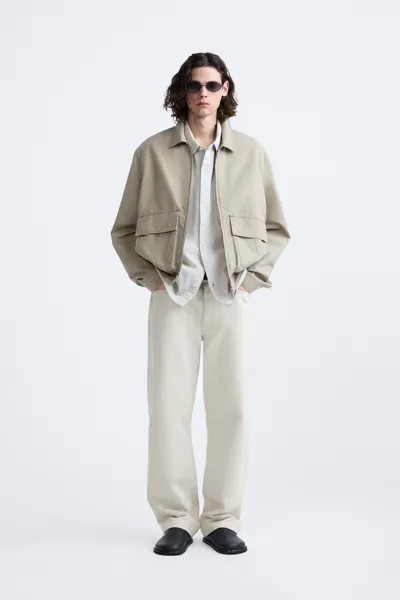 Прямые джинсы ZARA, лед