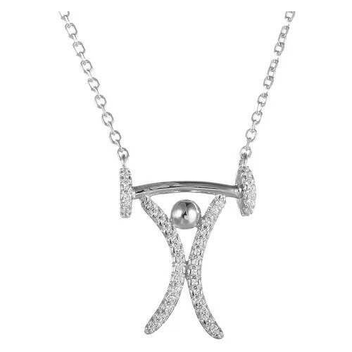 Колье из серебра 925 пробы с фианитами SN-B0681_KL_002_WG ELEMENT47, длина 45 см.
