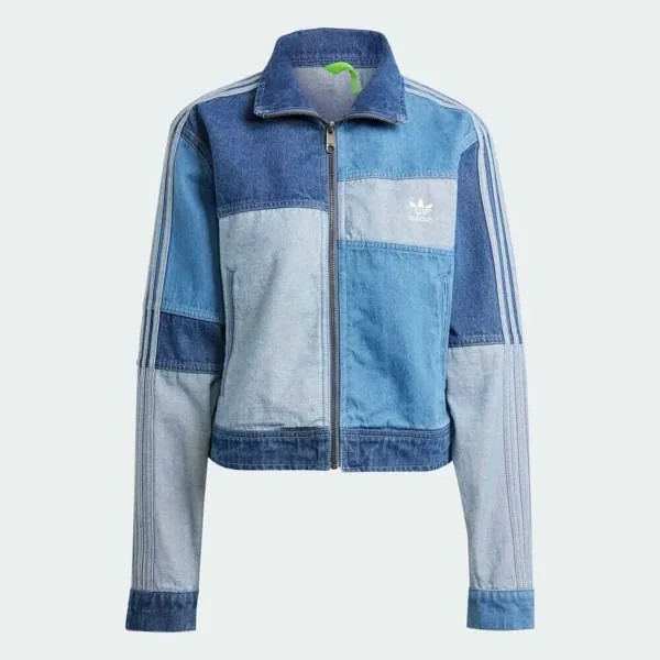 Куртка джинсовая Adidas Kseniaschnaider Denim Patchwork, светло-синий