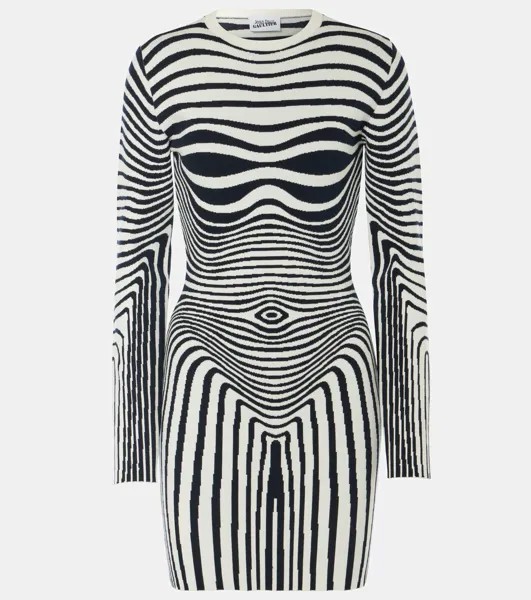 Мини-платье Body Morphing темно-синего цвета Jean Paul Gaultier, цвет ecru/navy