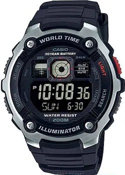 Японские наручные  мужские часы Casio AE-2000W-1B. Коллекция Digital