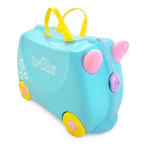 Чемодан-каталка  trunki, ручная кладь, 46х31х21 см, 18 л, 1.7 кг, голубой, бирюзовый