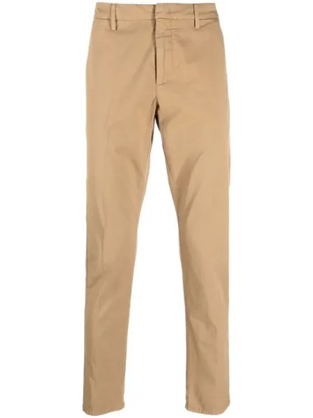 DONDUP straight-leg cropped trousers, коричневый