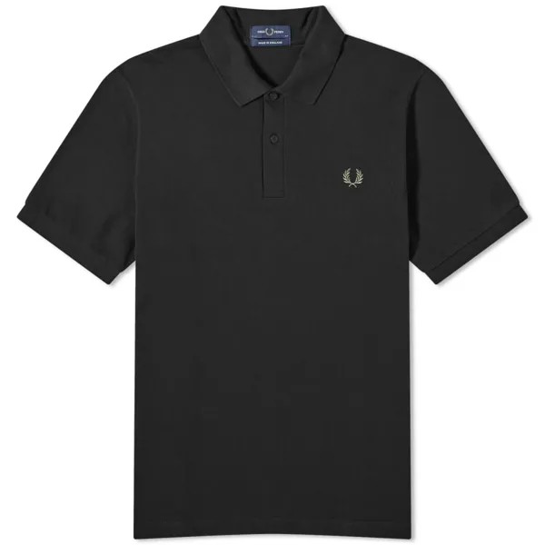 Однотонная рубашка-поло Fred Perry, черный/зеленый