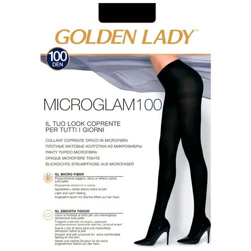 Колготки Golden Lady Micro Glam, 100 den, размер 3, черный