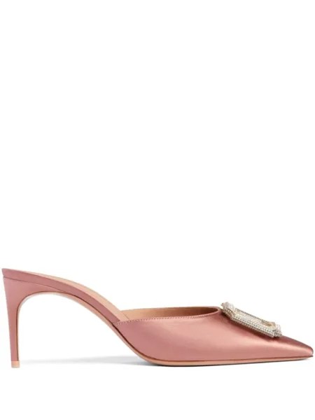 Malone Souliers атласные мюли Mona 70, розовый
