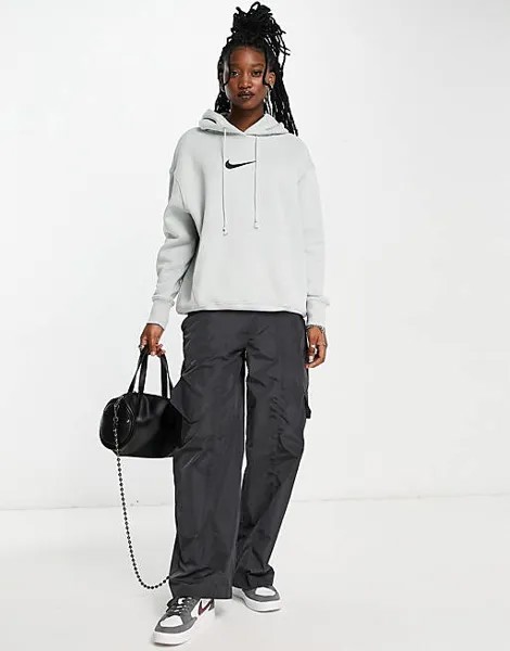 Серебристая худи Nike Midi Swoosh