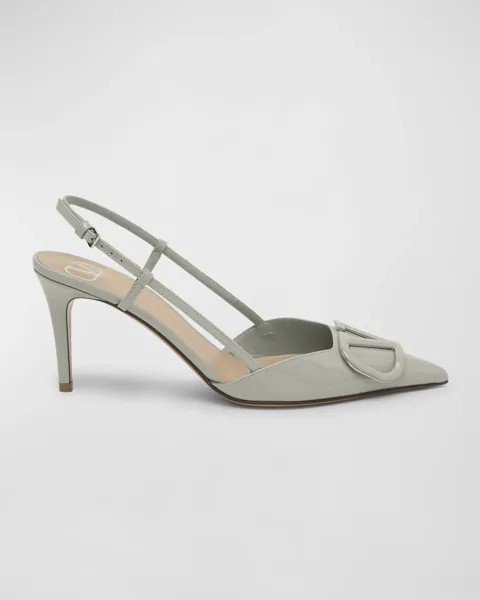 Туфли с лакированной пяткой VLogo Valentino Garavani, цвет Opal Grey