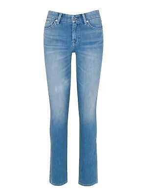 7 FOR ALL MANKIND Женские светло-голубые джинсы с контурным рисунком и прямыми штанинами 27