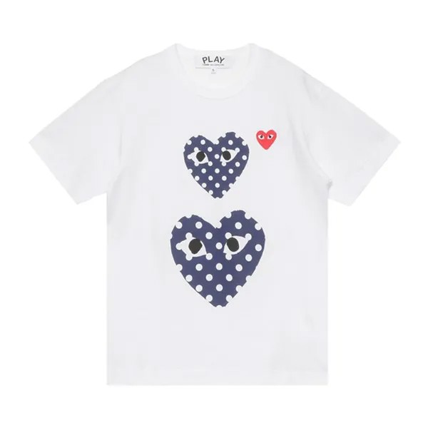 Футболка Comme des Garçons PLAY Polka Dot Duo T-Shirt 'White', белый
