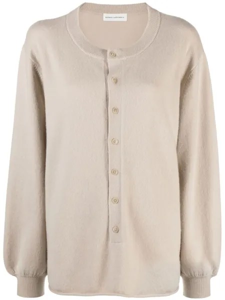 Extreme cashmere кашемировый топ с длинными рукавами, нейтральный цвет