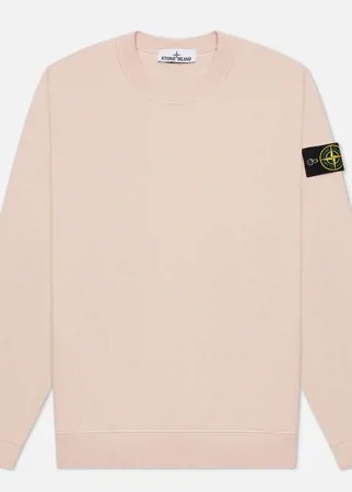 Мужская толстовка Stone Island Crew Neck Garment Dyed, цвет розовый, размер L