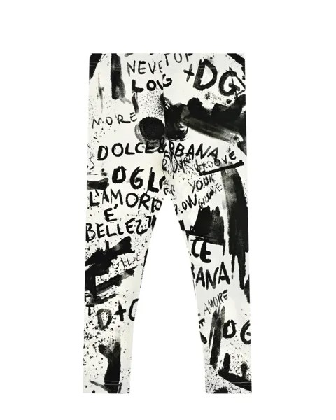 Леггинсы с черными надписями Dolce&Gabbana детские