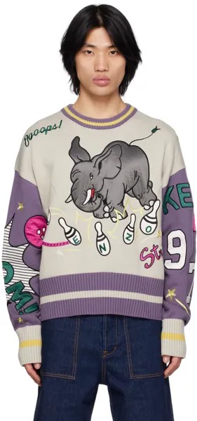 Серо-фиолетовый свитер Kenzo Paris Bowling Elephant