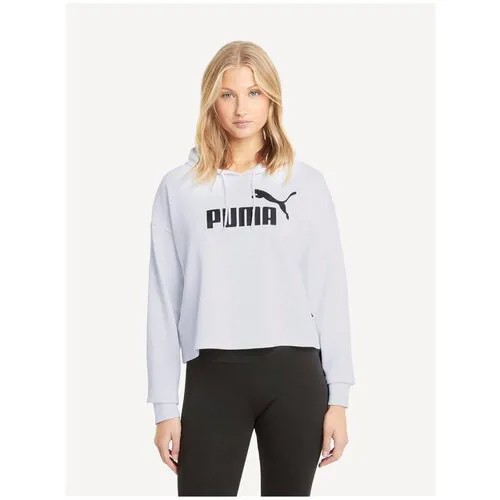 Толстовка, PUMA ESS Cropped Logo Hoodie TR, Женская, размер S ; Arctic Ice