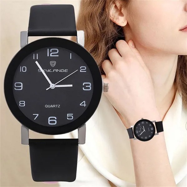 Классический женский повседневный кварцевый кожаный ремешок ремешок часы круглые аналоговые часы наручные мужские часы наручные часы