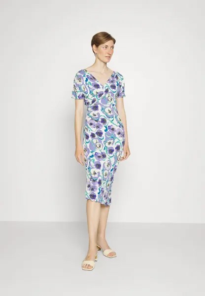 Летнее платье Havana Dress Diane von Furstenberg, цвет watercolor blossom med purple