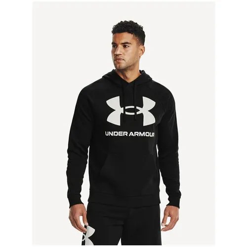 Худи спортивное Under Armour Rival Fleece Big Logo Hoodie, размер MDT, , Black / Onyx White - 001
