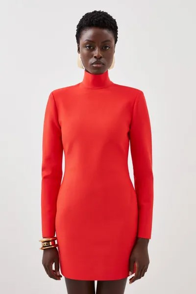 Фигурная форма Бандажное трикотажное мини-платье Karen Millen, красный