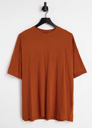 Рубашка рыжего цвета в стиле oversized ASOS DESIGN-Красный