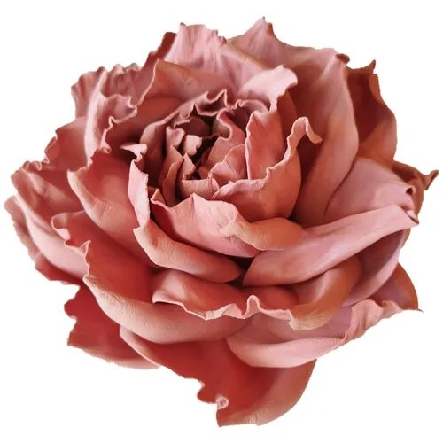 Брошь заколка ручной работы большой цветок роза махагон 180034