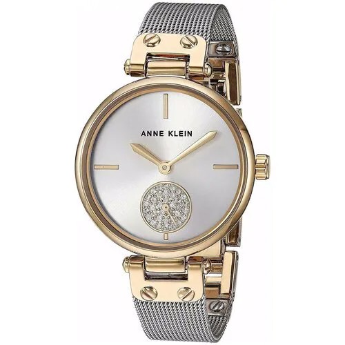 Наручные часы ANNE KLEIN Crystal 3001SVTT, золотой, серый