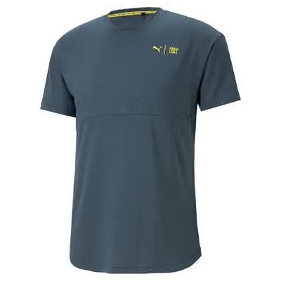 Puma Fm X Commercial с круглым вырезом с коротким рукавом, спортивная футболка, мужская синяя повседневная футболка