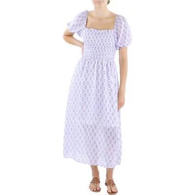 Женское фиолетовое платье миди теленка цвета морской волны с присборенным принтом S BHFO 9210