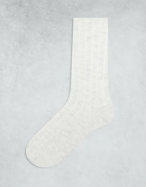 ASOS DESIGN – светло-серые носки в рубчик