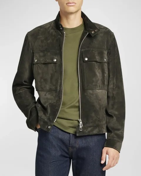 Мужской бомбер Geisei с молнией во всю длину Loro Piana, цвет Army Green