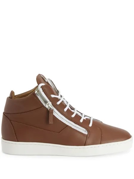 Кеды Giuseppe Zanotti Frankie Logo-plaque, коричневый