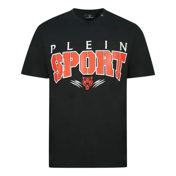 Яркая спортивная футболка с логотипом Plein Sport, черный