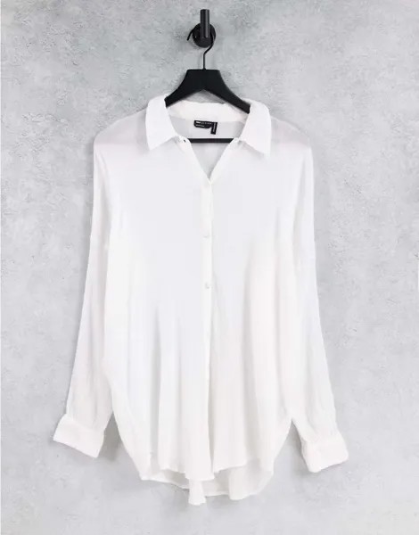 Белая пляжная рубашка из жатого материала ASOS DESIGN-Белый