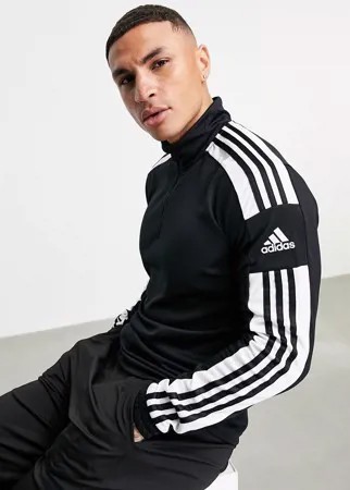 Черный свитшот с короткой молнией adidas Football Squad 21-Черный цвет