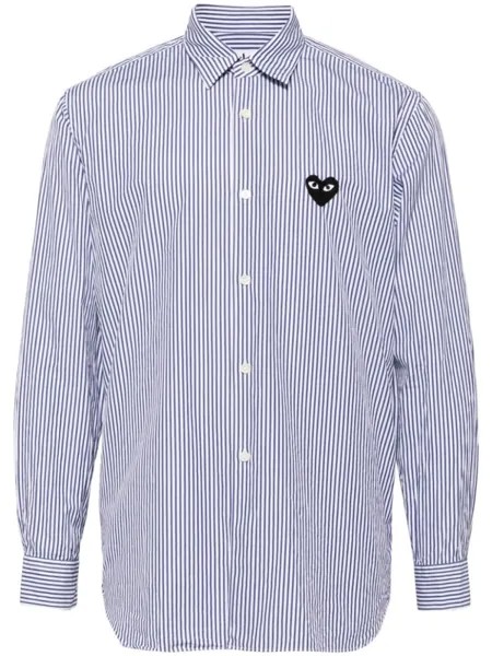 Comme Des Garçons Play рубашка с нашивкой-логотипом, синий