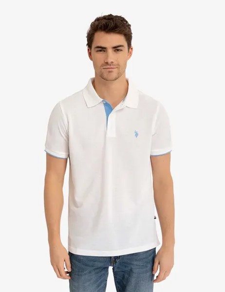 Футболка поло U.S. Polo Assn. Recycled Plastic Pique, белый
