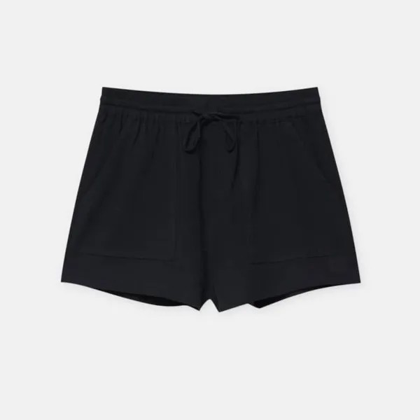 Шорты Pull&Bear Flowing With Pockets, черный
