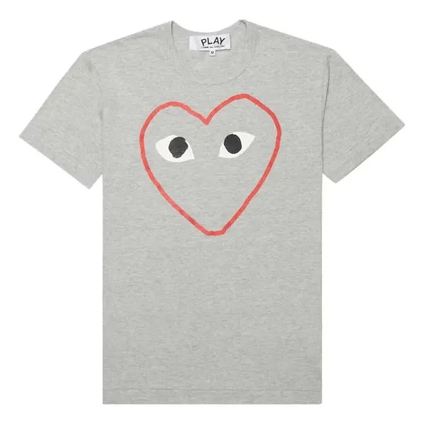 Футболка Comme Des Garçons Play Heart Outline, серый
