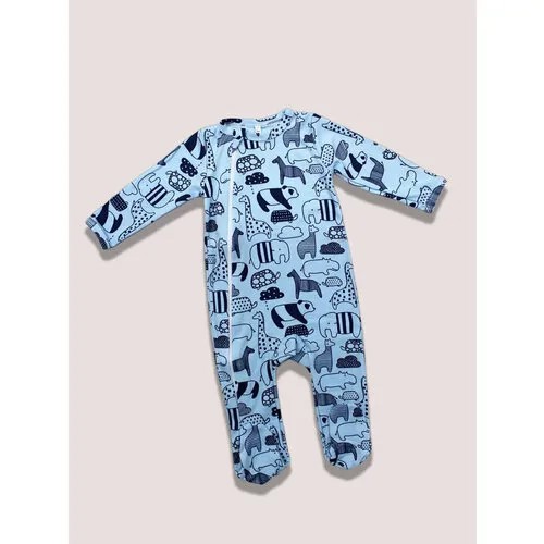 Комбинезон Mia Kids, закрытая стопа, размер 56, голубой, синий