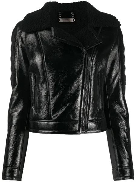 Philipp Plein куртка со вставкой из овчины, черный