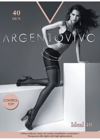 Колготки  Argentovivo Ideal, 40 den, с ластовицей, с шортиками, матовые, размер 5, черный