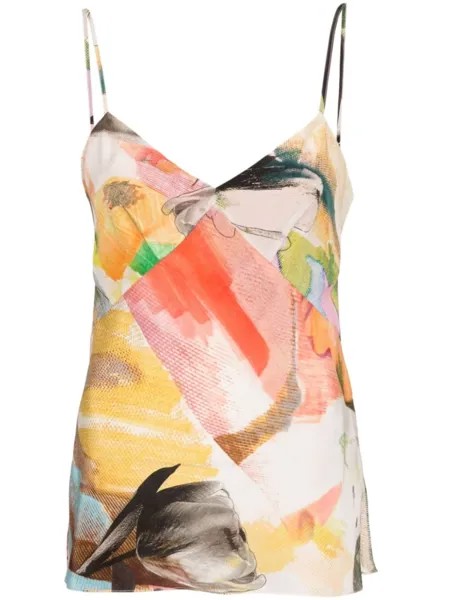 Шелковый топ Floral Collage Paul Smith, зеленый