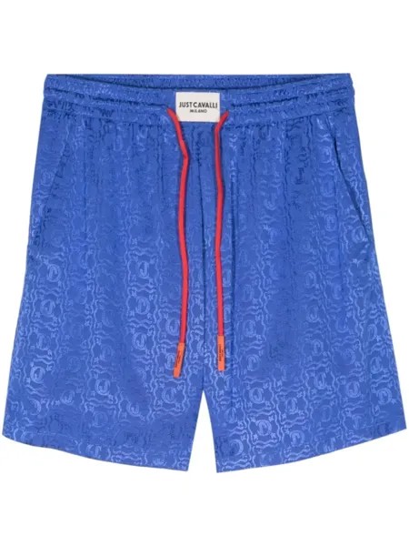 Just Cavalli спортивные шорты с жаккардовым логотипом, синий